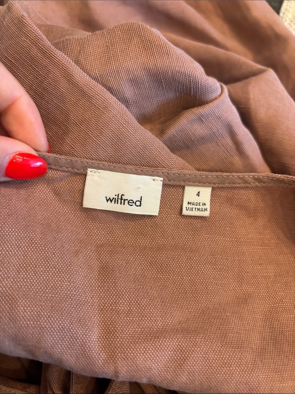 Aritzia | S | Taupe Wrap-Front Wide-Leg Jumpsuit - Picture 7 of 8